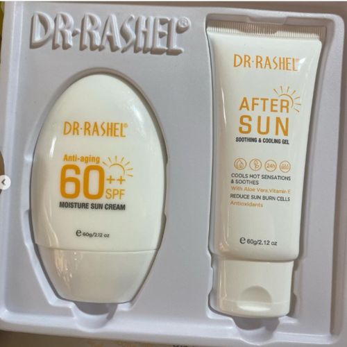DR Rashel Anti-Aging Moisture Sun Cream SPF 60++ & After Sun Soothing & Cooling Gel Set – 60g Each