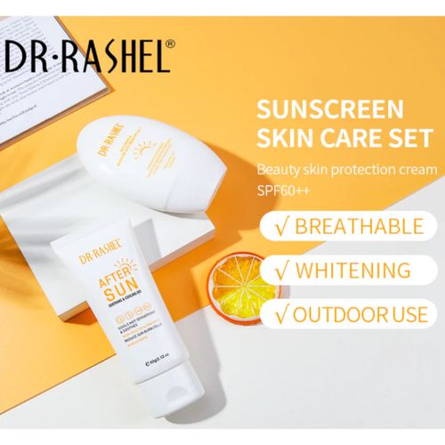 DR Rashel Anti-Aging Moisture Sun Cream SPF 60++ & After Sun Soothing & Cooling Gel Set – 60g Each