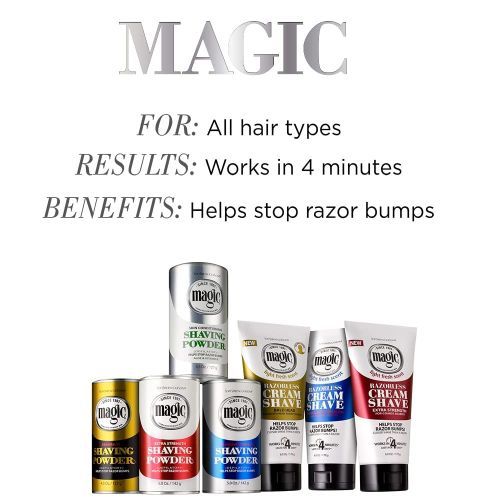 SoftSheen Carson Magic Shave Razorless Cream Shave, Bald Head Smooth Head Maintenance, Light Fresh Scent 6oz