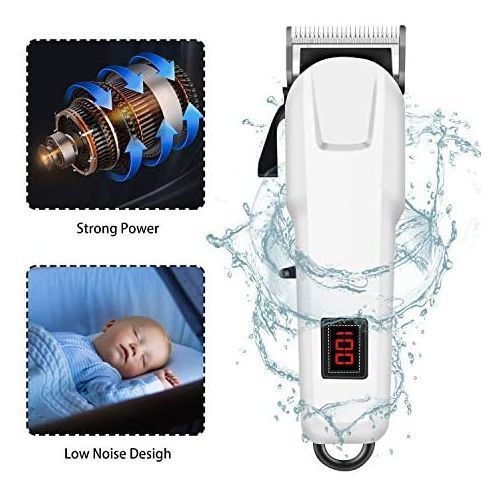 Sokany Hair Clipper Cordless Beard Trimer Multi Grooming Kit Rechargeable & Rinseable - White