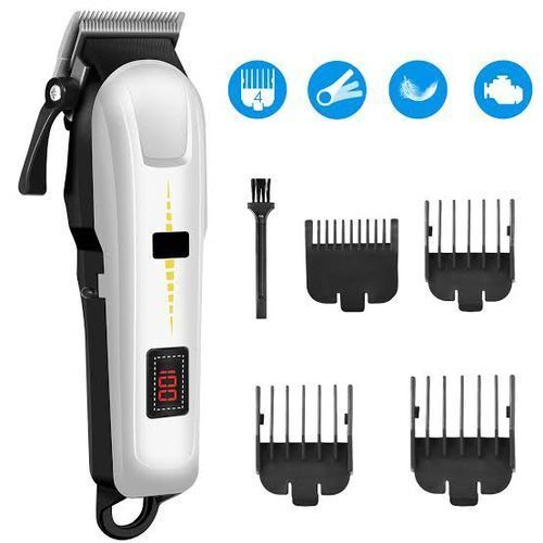 Sokany Hair Clipper Cordless Beard Trimer Multi Grooming Kit Rechargeable & Rinseable - White