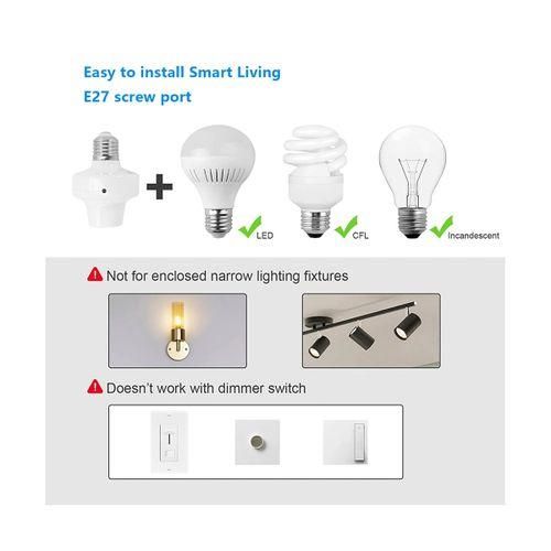 915 Generation Remote Control Light Socket E27  Socket Adapter ZigBee Smart Light Holder WIFI Intelligent Voice Light Socket