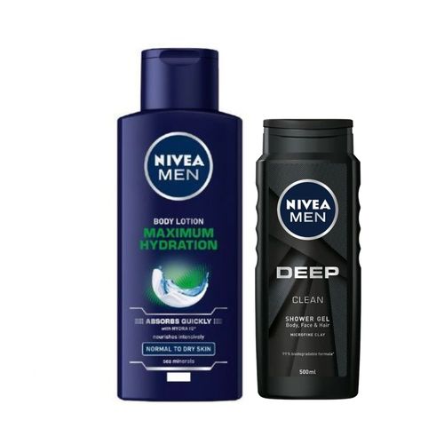 NIVEA Body Lotion Essentials Maximum Hydration Men 400ml 2PACK