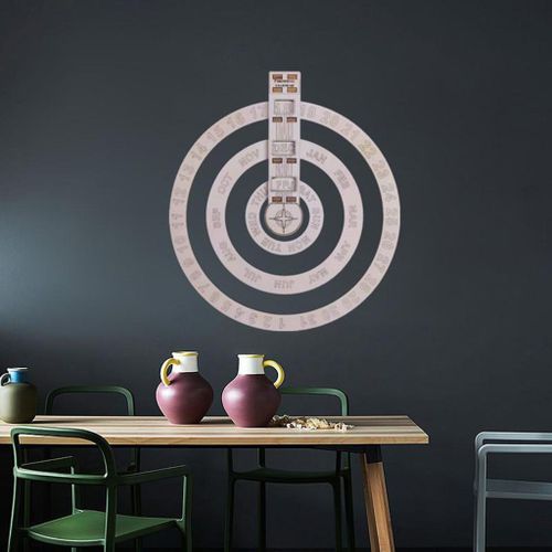 14 Inch Wooden Hanging Perpetual Calendar, Wall Mounted