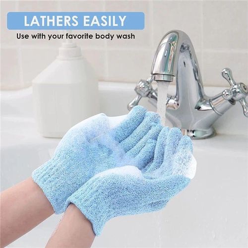 A Pair Of Exfoliating Bath Shower Scrub Gloves