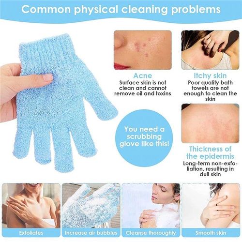 A Pair Of Exfoliating Bath Shower Scrub Gloves