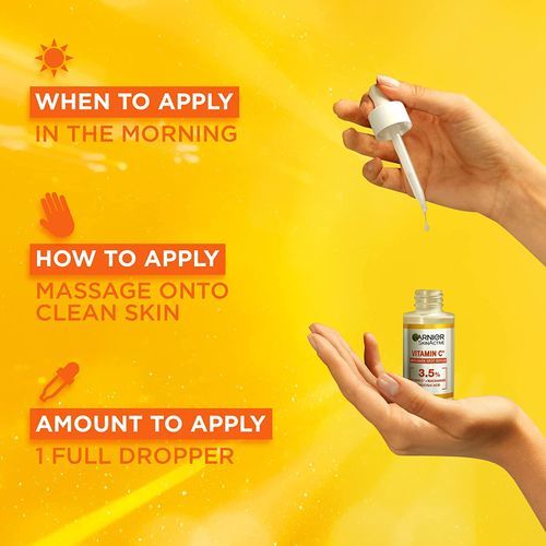 Garnier Anti-Dark Spot & Brightening Serum, 3.5% Vitamin C, Niacinamide, Salicylic Acid, For Dull, Tired Skin, 30ml