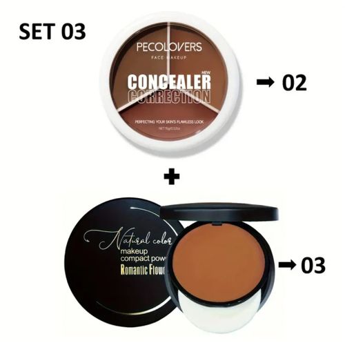 Ocean Pecolovers Concealer and Romantic Flower Compact Powder Set 03