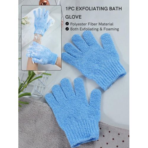 Unbranded Exfoliating Shower Gloves- Blue