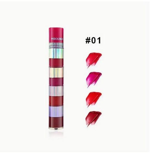 Ocean 4-in-1 Mini Lip Glaze Set, Quartet Of Long-Lasting Matte Liquid Lipstick 01