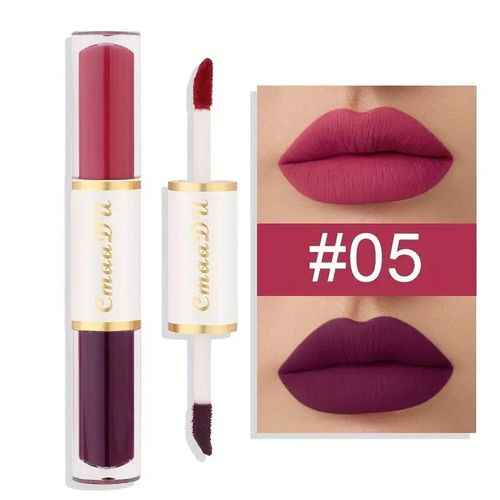 0cean Double Ended Lip Gloss, Matte Velvet Satin Texture, Vivid Color Rendering Lip Glaze Long Lasting Waterproof Liquid Lipsticks
