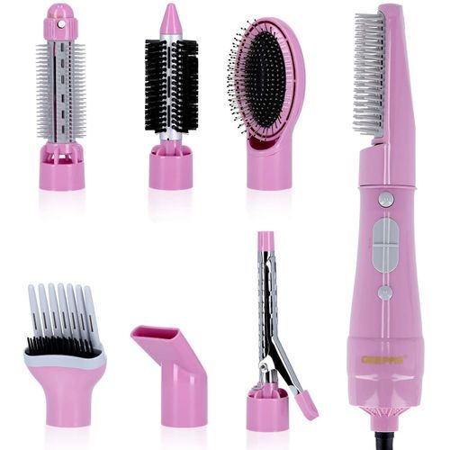 Geepas 8 In 1 Portable Electric Hair Styler And Blow Dryer-Pink/Blue