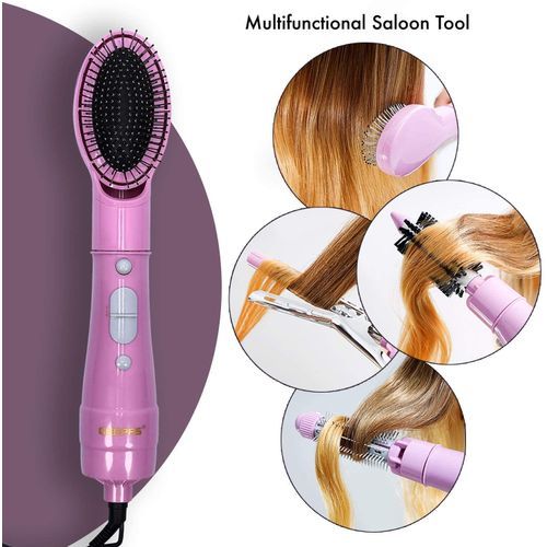 Geepas 8 In 1 Portable Electric Hair Styler And Blow Dryer-Pink/Blue