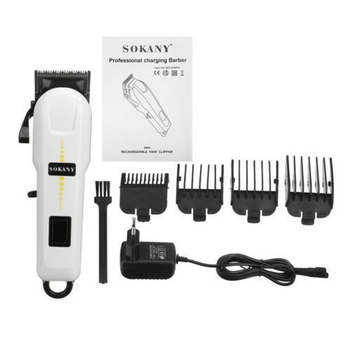 Sokany Rechargeable Cordless Shaving Machine With Battery Indicator - White