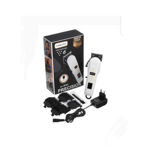 Sokany Rechargeable Cordless Shaving Machine With Battery Indicator - White