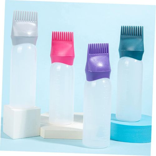 Root Comb Applicator Bottle 6 ounces (approximately 170.1 grams), 1-Piece Set Of Hair Oil Applicator Bottle, Hair Dye Bottle Applicator Tool, With Hair Oil Dispenser Root Comb, Suitable For Hair Oil Applicator White