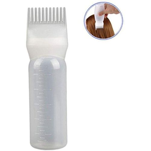 Root Comb Applicator Bottle 6 ounces (approximately 170.1 grams), 1-Piece Set Of Hair Oil Applicator Bottle, Hair Dye Bottle Applicator Tool, With Hair Oil Dispenser Root Comb, Suitable For Hair Oil Applicator White
