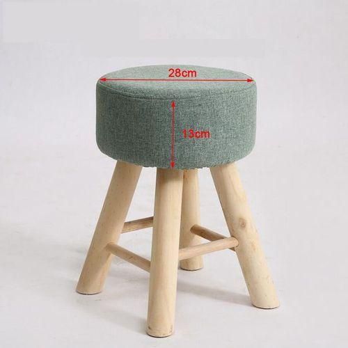 Green Dark Stretch Dia. 28cm Round Footstool Cover