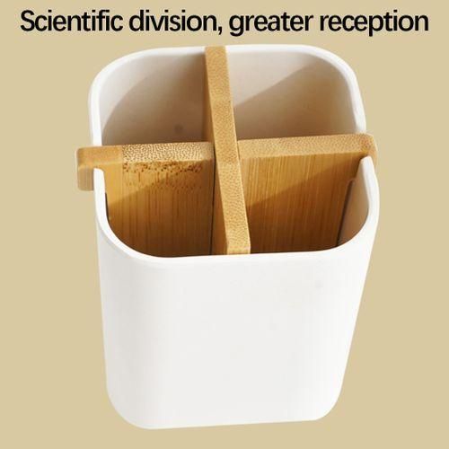 Compartments Electric Toothbrush Holder  Comb Organizer White
