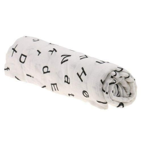 Cotton Lange New born Swaddle Blanket Sleeping bag 110 cm x 110 cm Letters
