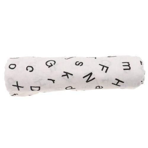 Cotton Lange New born Swaddle Blanket Sleeping bag 110 cm x 110 cm Letters