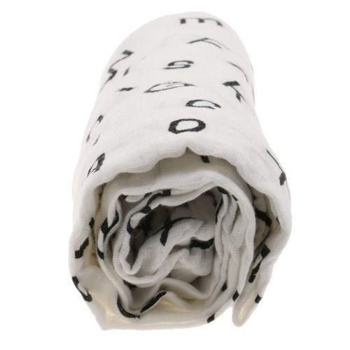 Cotton Lange New born Swaddle Blanket Sleeping bag 110 cm x 110 cm Letters