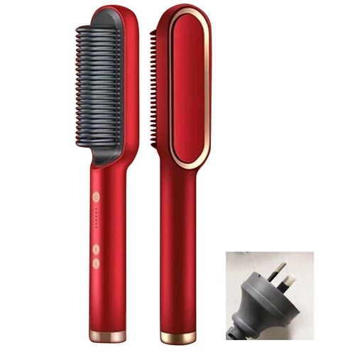 2 In1 Electric Ionic Hair Straightener, Comb,Cutler PTC Fast Heating And Adjustable Temperature Brush - Multicolor