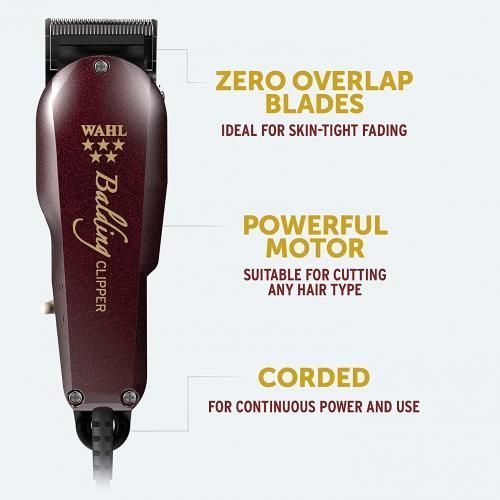 Wahl Balding Professional Electric Shavers Hair Shaving Machine - Maroon