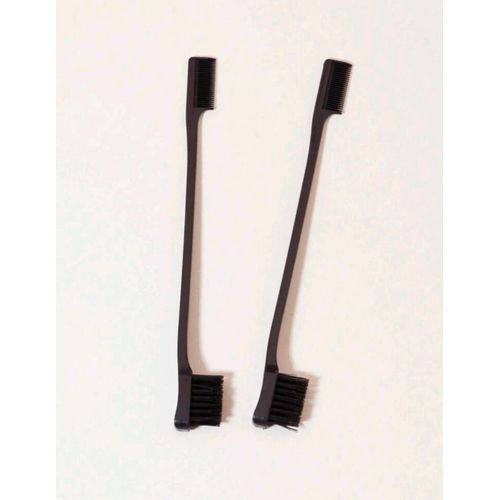 2pc Double Sided Edge Control Brush, Comb, Eyebrow Brush For Natural Hair Styles