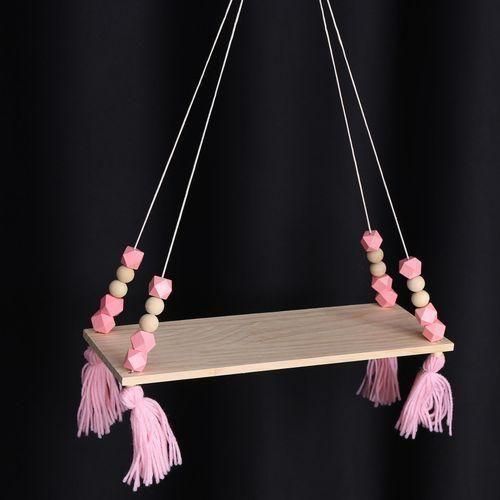 Wooden Wall shelf Hanging Tassel Children baby Nordic Style