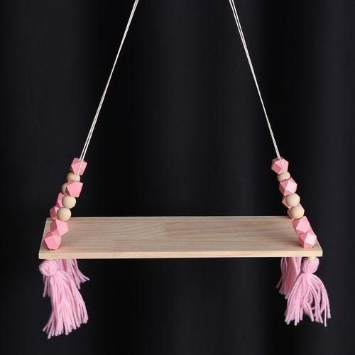 Wooden Wall shelf Hanging Tassel Children baby Nordic Style