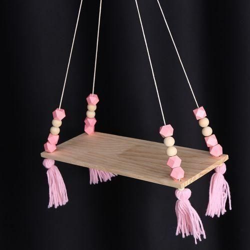 Wooden Wall shelf Hanging Tassel Children baby Nordic Style
