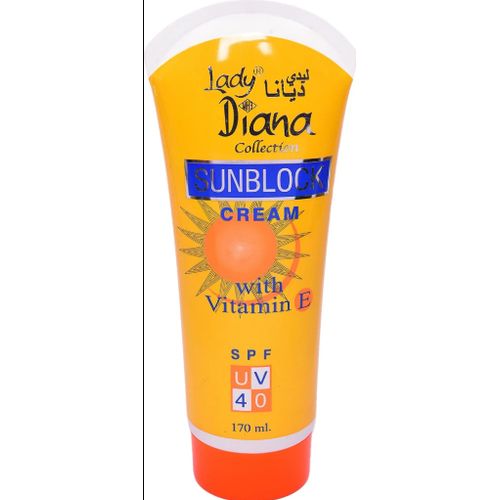 Lady Diana Sunblock Cream With Vitamin E Spf 60 170Ml-Yellow