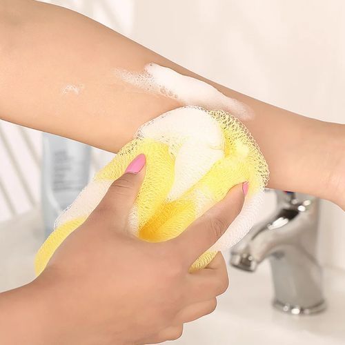 Stretching Loofah Sponge Toiletries For Bathing-White Blue Red Green Purple Pink Yellow