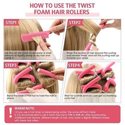 20 Pieces Flexible Twist Foam Hair Rollers Self-locking Foam - Multicolor