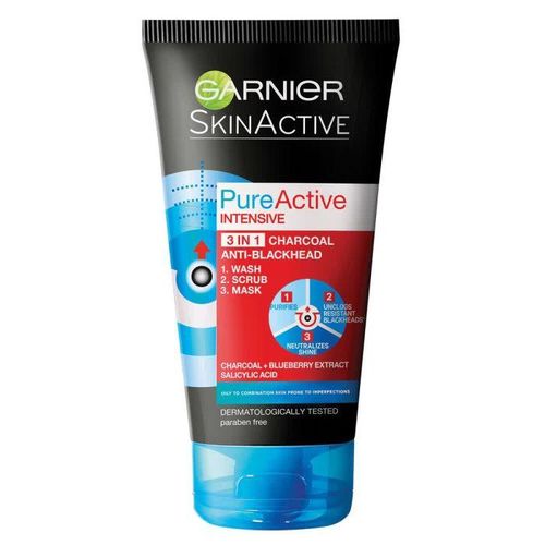 Garnier Pure Active Intensive Charcoal 3 In 1 150ml