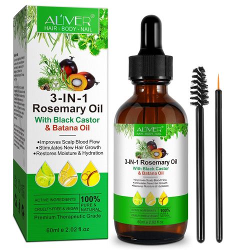 Aliver 3-IN-1 Rosemary Oil With Black Castor & Batana Oil - 60mls
