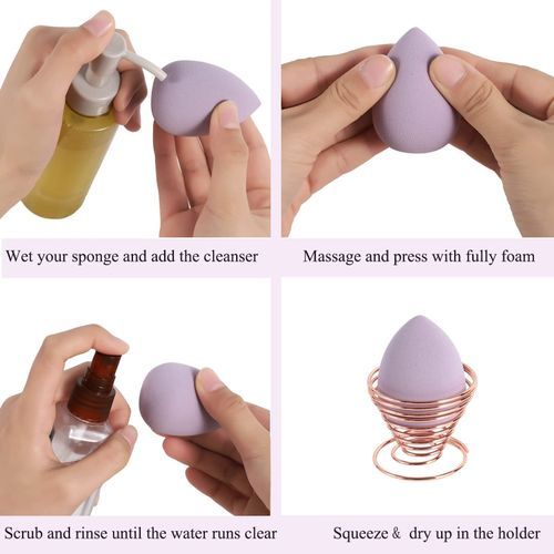 4pcs/box Makeup Sponge Beauty Air Powder Cosmetic Sponge Beauty-Multicolor