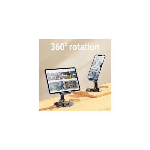 MK59 Rotating Stable and Antiskid wide compatibility foldable Desktop Holder For Mobile and Tablet- Multicolor