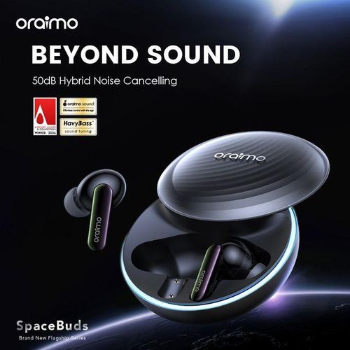 OTW 630 SpaceBuds Hybrid ANC TWS True Wireless Earbuds Customized Voice Prompt- Black