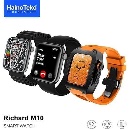 1 Piece Of Richard M10 smart watch with wireless charger 2 pair strap and inbuilt protection case strap for men's and boys -Multicolor