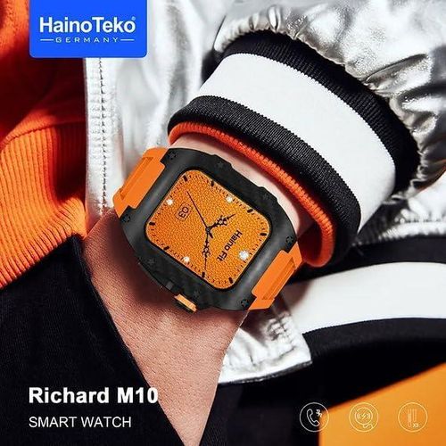1 Piece Of Richard M10 smart watch with wireless charger 2 pair strap and inbuilt protection case strap for men's and boys -Multicolor