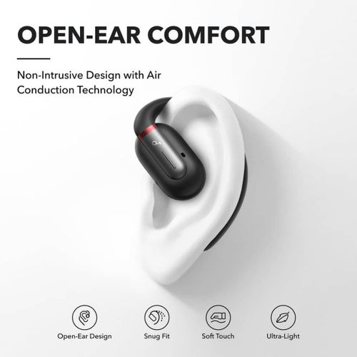 Soundcore V30i Open-Ear Headphones with P20i Noise Cancelling Earbuds, Ultra-Comfort, Lightweight Design, Snug Fit, Ergonomic Ear Hooks, Robust Bass, 36H Playtime, App Control, Clear Calls -Black