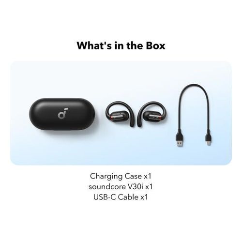 Soundcore V30i Open-Ear Headphones with P20i Noise Cancelling Earbuds, Ultra-Comfort, Lightweight Design, Snug Fit, Ergonomic Ear Hooks, Robust Bass, 36H Playtime, App Control, Clear Calls -Black
