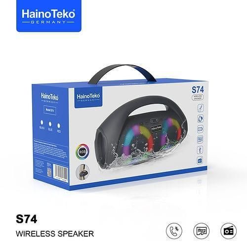 S74 Portable Bluetooth Speaker with Power Bank Function with Carrying Strap Supports FM Radio and with USB and Memory Card Slot Elegant-Multicolor