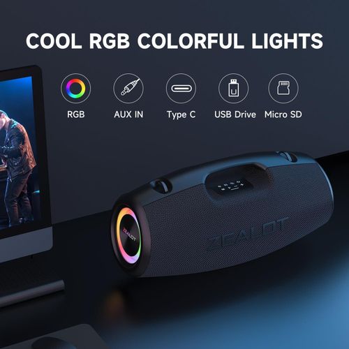 Portable Rechargable Bluetooth Speakers, S78 120W Speakers IP67 Waterproof Outdoor Wireless Speaker with Big Battery,EQ,Stereo,Party, Beach Wireless Speaker Subwoofer