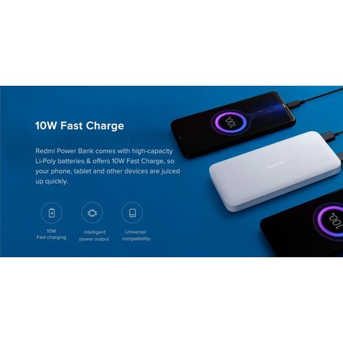 Lithiumpolymer 10000 Mah Fast Charging Slim Power Bank (Black, 10W Fast Charging, Dual Ports