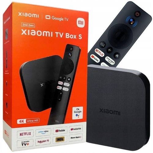 Mi Box S (2nd Gen) 2GB/8GB Google TV 5G WIFI HDR10+ 4k Streamer Android TV Box With Google Assistant Remote Streaming Media Player- Black