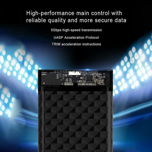 S02 HDD Case 2.5 USB3.0 External Hard Drive Enclosure – USB3.0 to SATA 5Gbps Enclosure Case Support for 6TB - For 2.5inch SSD HDD Hard Disk Box - Black