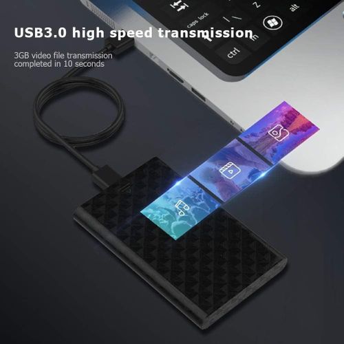 S02 HDD Case 2.5 USB3.0 External Hard Drive Enclosure – USB3.0 to SATA 5Gbps Enclosure Case Support for 6TB - For 2.5inch SSD HDD Hard Disk Box - Black